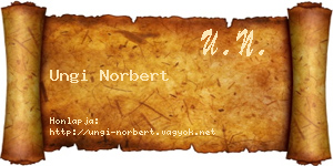 Ungi Norbert névjegykártya